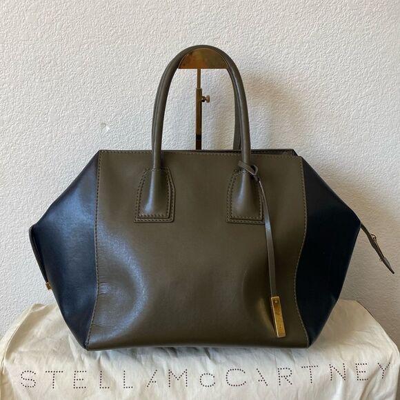 Stella McCartney Handbags - Stella McCartney Olive Green Faux Leather Beckett Boston Bag